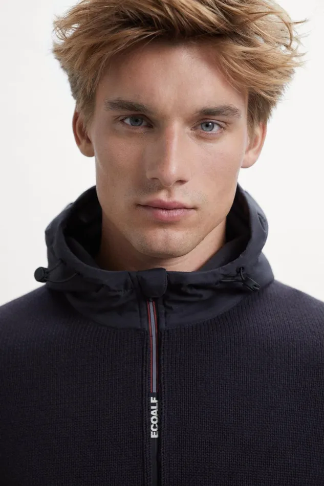 Men Black Lesca Knitted Jumper Ecoalf Knitwear