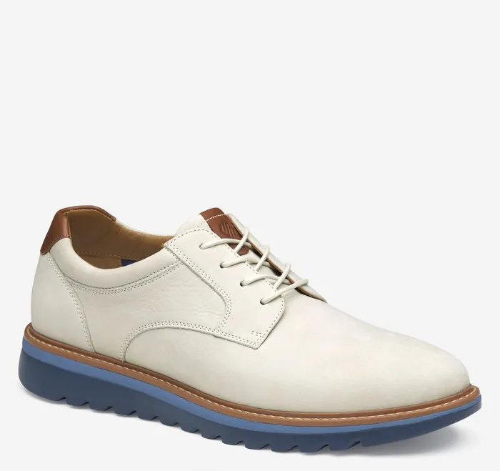 Men Braydon Plain Toe Offwhite Nubuck JohnstonandMurphy LaceUps