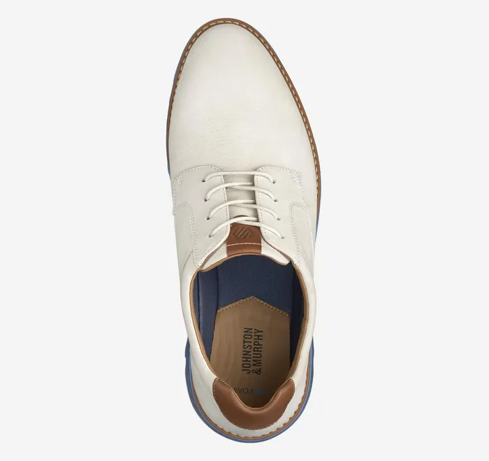 Men Braydon Plain Toe Offwhite Nubuck JohnstonandMurphy LaceUps