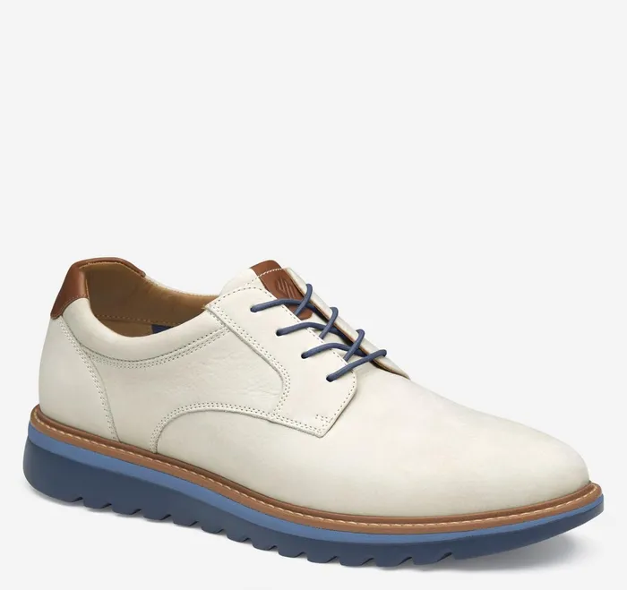 Men Braydon Plain Toe Offwhite Nubuck JohnstonandMurphy LaceUps