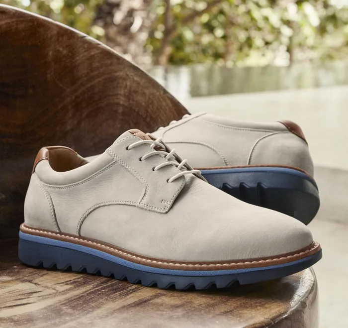 Men Braydon Plain Toe Offwhite Nubuck JohnstonandMurphy LaceUps