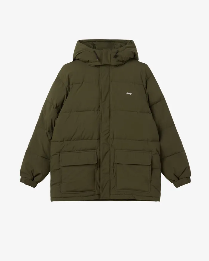 Men BRUNSWICK PUFFER Kombu Green JACKETS OBEY Clothing