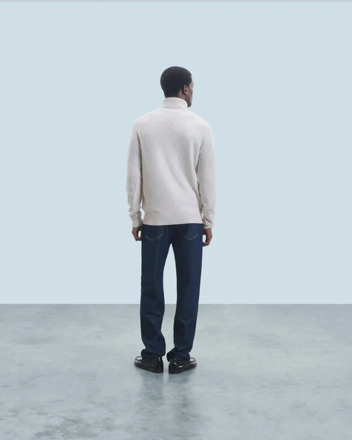 Men Cashmere Sweaters From Future Thick Basic Turtleneck Sweater Beige Moulin