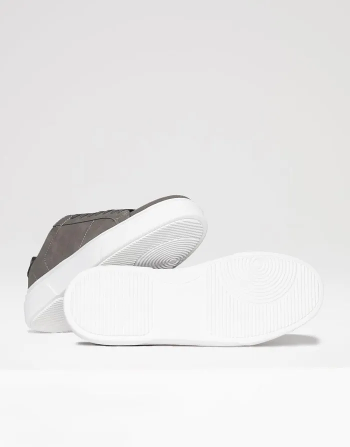 Men Charcoal Raised Sole Court Trainers Threadbare Trainers