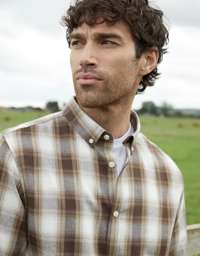 Men Chocolate Flannel Check Long Sleeve Shirt Threadbare Shirts Men Chocolate Flannel Check Long Sleeve Shirt Threadbare Shirts
