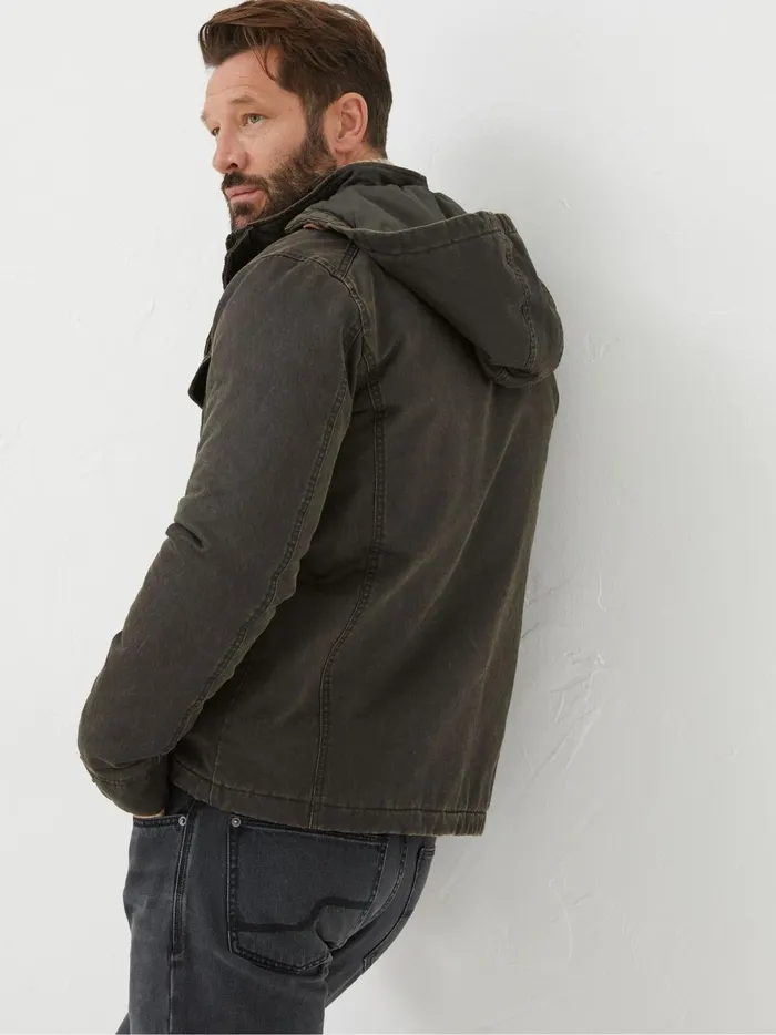 Men Coats and Jackets Fat Face Brown Hooded Jacket