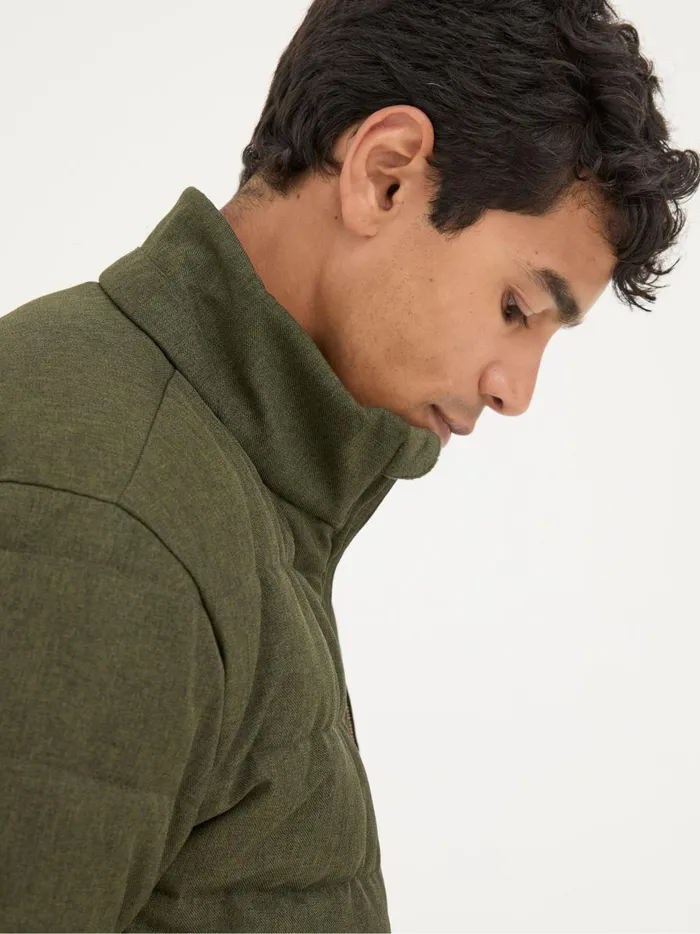 Men Coats and Jackets Fat Face Exmouth Khaki Green Quilted Jacket