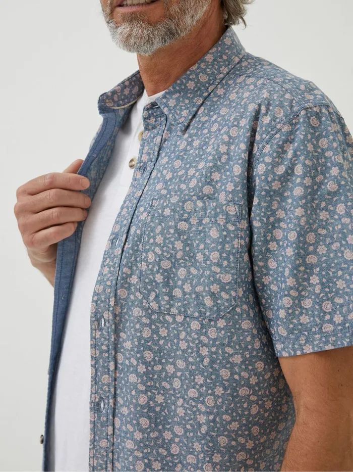 Men Coats and Jackets Fat Face Pink Floral Print Shirt