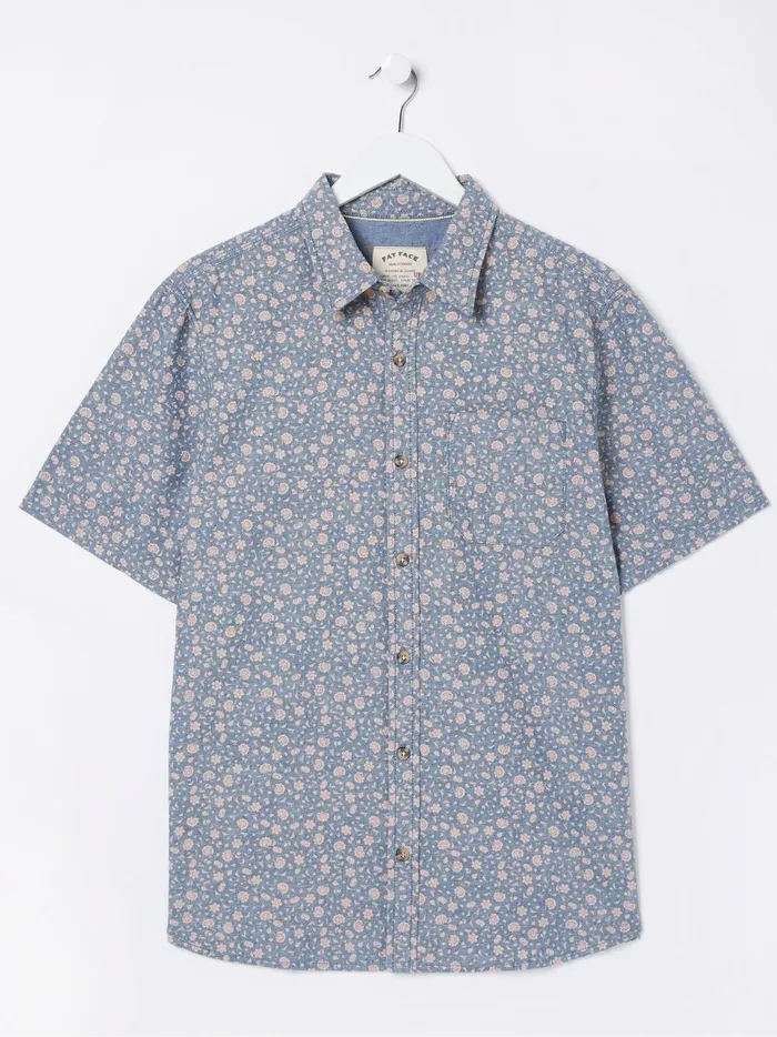Men Coats and Jackets Fat Face Pink Floral Print Shirt