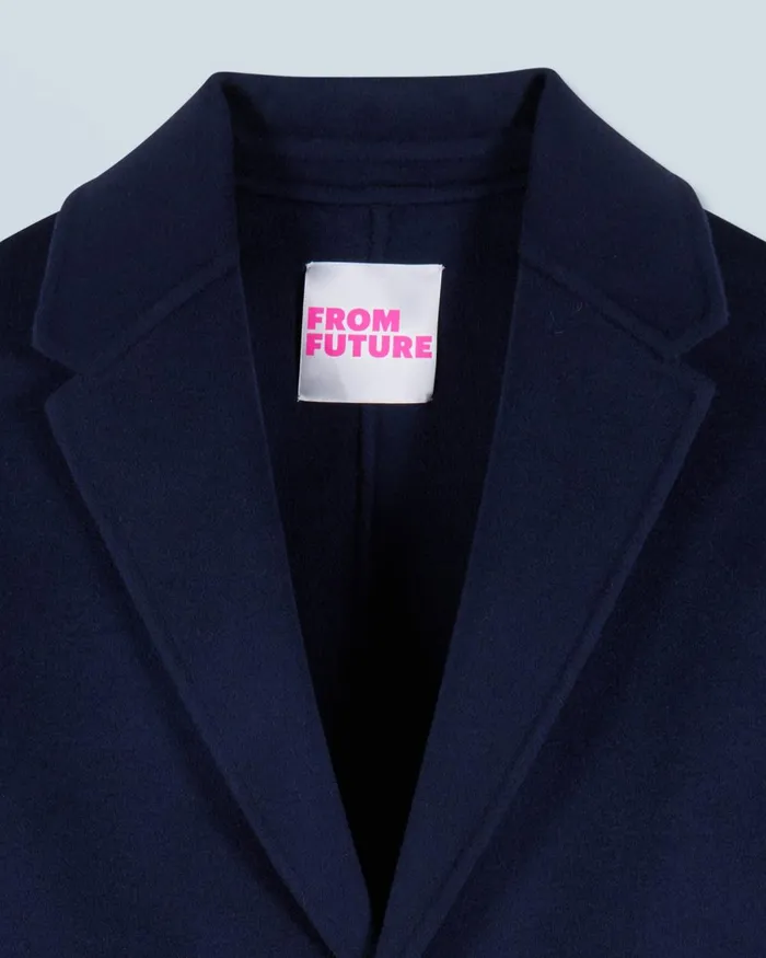 Men Coats and Jackets From Future Outerwear Long Double Face Coat Navy
