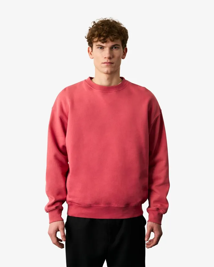 Men Crewneck Sweatshirts Colorful Standard Organic Oversized Crew Coffee Brown