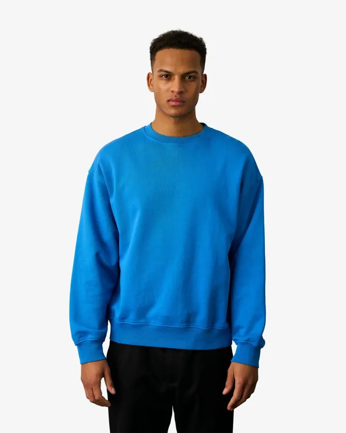 Men Crewneck Sweatshirts Colorful Standard Organic Oversized Crew Pacific Blue