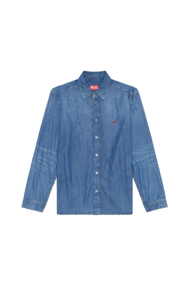 Men DSimply Medium Blue Diesel Shirts Men DSimply Medium Blue Diesel Shirts