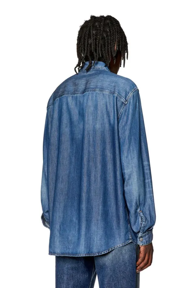 Men DSimply Medium Blue Diesel Shirts Men DSimply Medium Blue Diesel Shirts