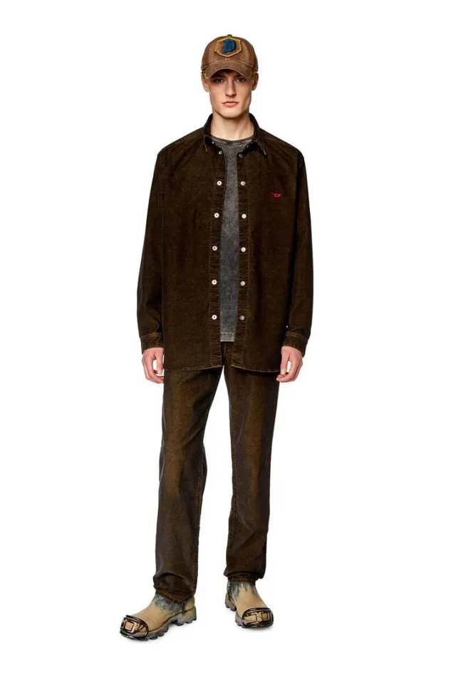 Men DSimplyOver Brown Diesel Shirts