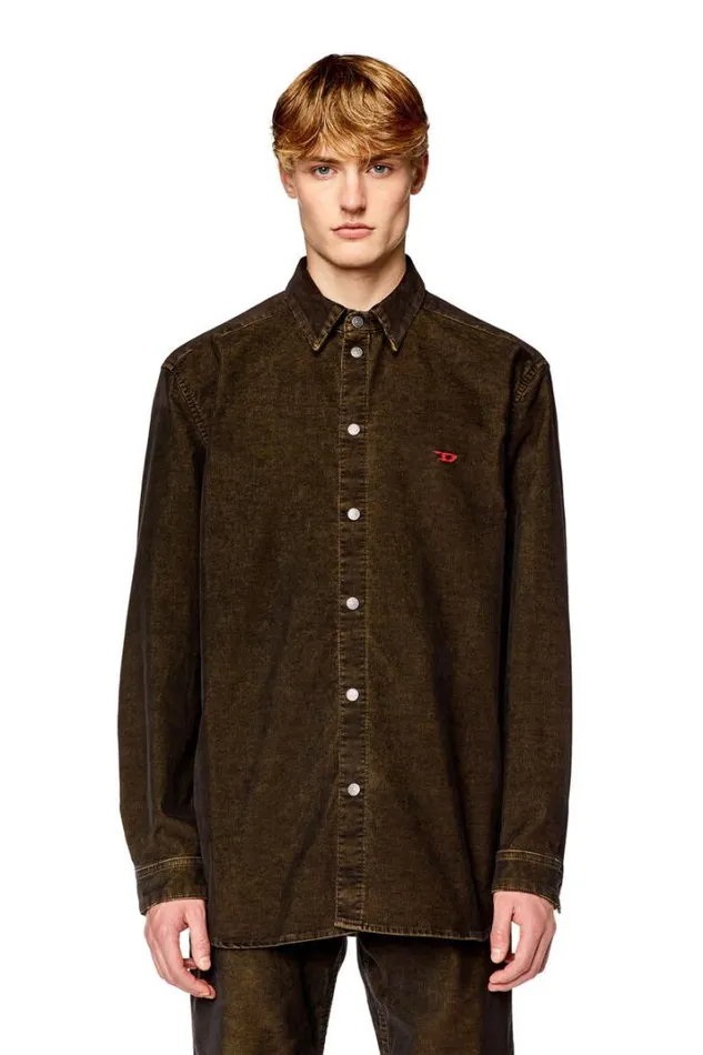 Men DSimplyOver Brown Diesel Shirts Men DSimplyOver Brown Diesel Shirts