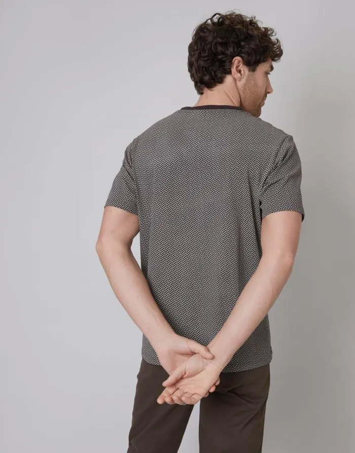 Men Dark Chocolate Printed Crew Neck TShirt Threadbare TShirts Men Dark Chocolate Printed Crew Neck TShirt Threadbare TShirts