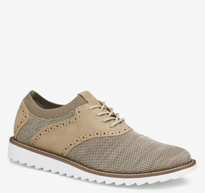 Men Duncan Saddle Taupe Space Dye JohnstonandMurphy LaceUps