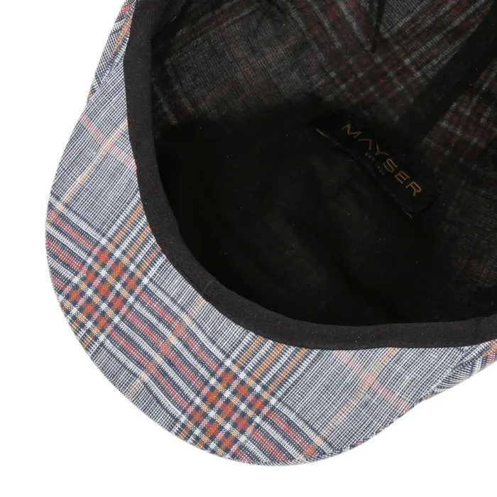 Men Flat Caps Mayser Sidney Superior Linen Flat Cap Blue