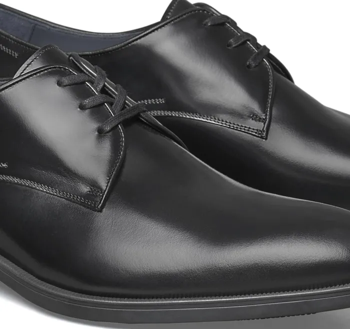 Men Flynch Plain Toe Black Italian Calfskin JohnstonandMurphy LaceUps Men Flynch Plain Toe Black Italian Calfskin JohnstonandMurphy LaceUps