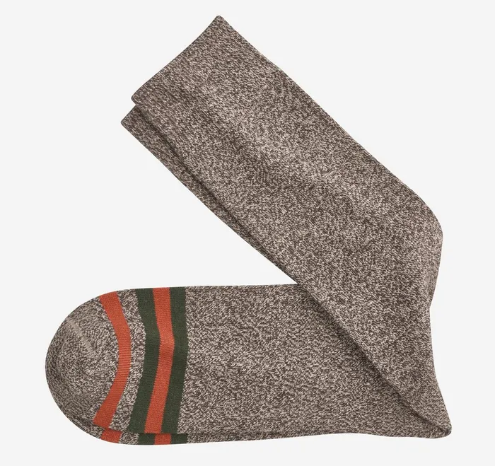 Men Heathered Boot Socks Brown JohnstonandMurphy Socks