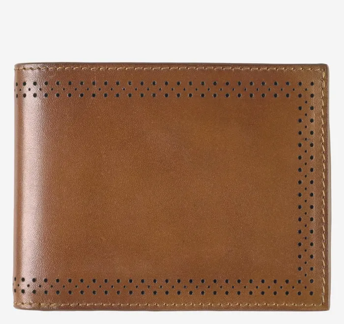 Men Hudson Perforated Billfold Brown Burnished JohnstonandMurphy Wallets Men Hudson Perforated Billfold Brown Burnished JohnstonandMurphy Wallets