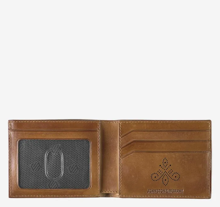 Men Hudson Perforated Billfold Brown Burnished JohnstonandMurphy Wallets Men Hudson Perforated Billfold Brown Burnished JohnstonandMurphy Wallets