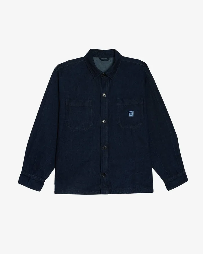 Men JACKETS OBEY Clothing WINSTON SHIRT JACKET Rinse