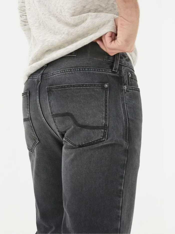 Men Jeans Fat Face Black Straight Fit Jeans