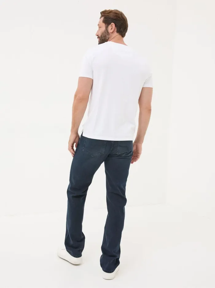 Men Jeans Fat Face Denim Dark Blue Straight Fit Jeans
