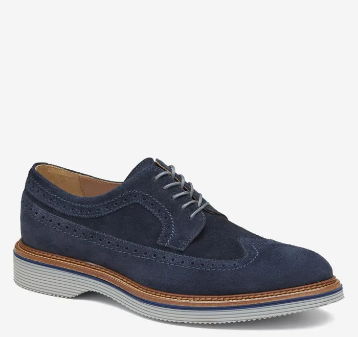 Men Jenson Longwing Navy Suede JohnstonandMurphy LaceUps