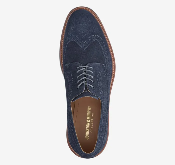 Men Jenson Longwing Navy Suede JohnstonandMurphy LaceUps