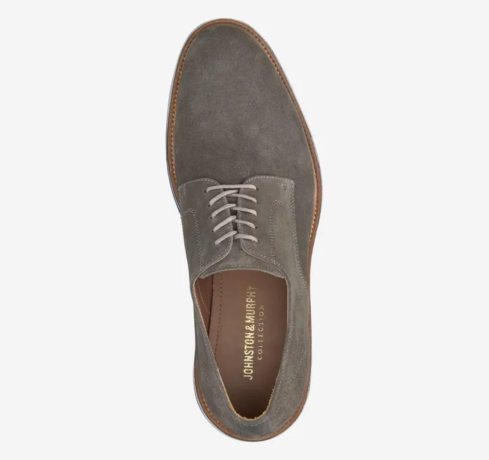 Men Jenson Plain Toe Gray Italian Suede JohnstonandMurphy LaceUps Men Jenson Plain Toe Gray Italian Suede JohnstonandMurphy LaceUps
