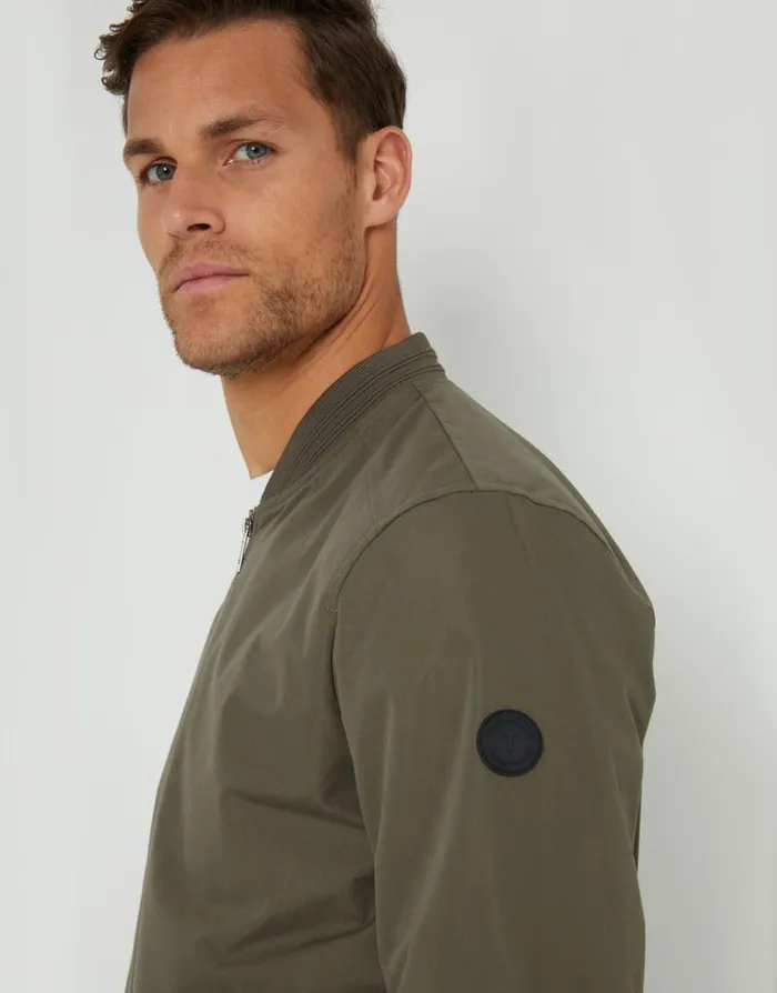 Men Khaki Showerproof Classic Bomber Jacket Threadbare Jackets Men Khaki Showerproof Classic Bomber Jacket Threadbare Jackets