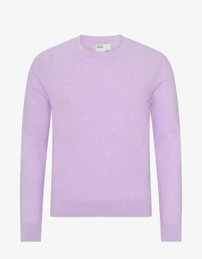 Men Knit Sweaters Colorful Standard Light Merino Wool Crew Soft Lavender