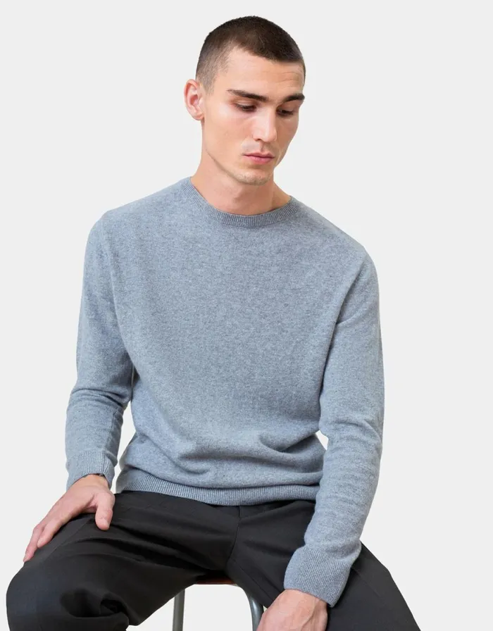 Men Knit Sweaters Colorful Standard Light Merino Wool Crew Soft Lavender