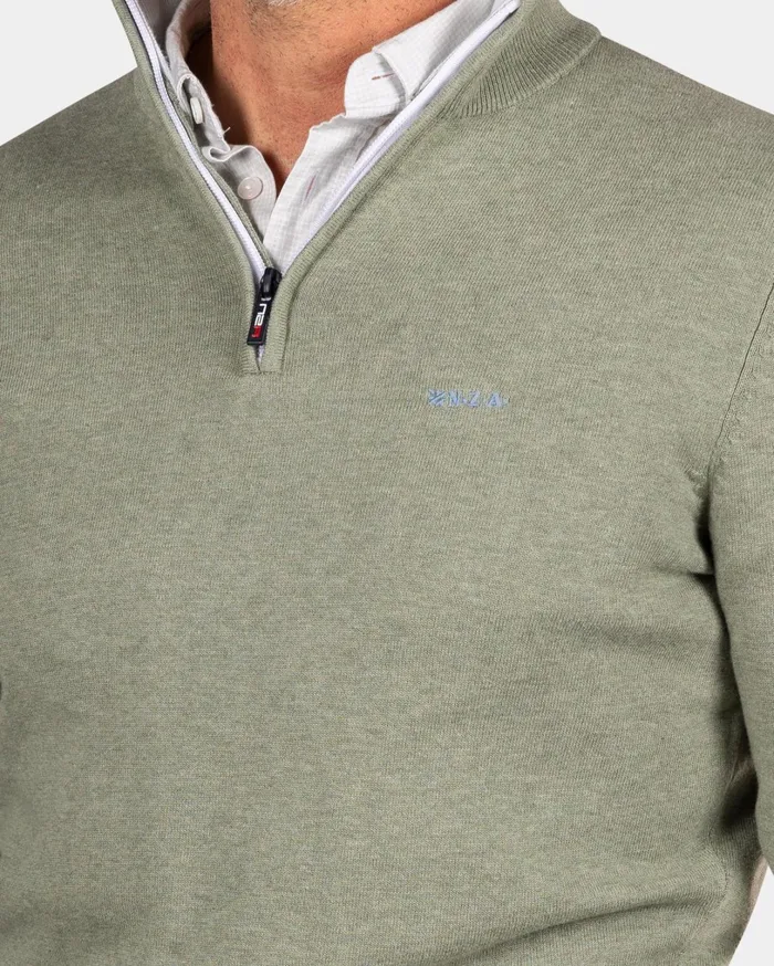 Men Knitwear NZA New Zealand Auckland Light Green Half Zip Pullover 8211 Sage Men Knitwear NZA New Zealand Auckland Light Green Half Zip Pullover 8211 Sage