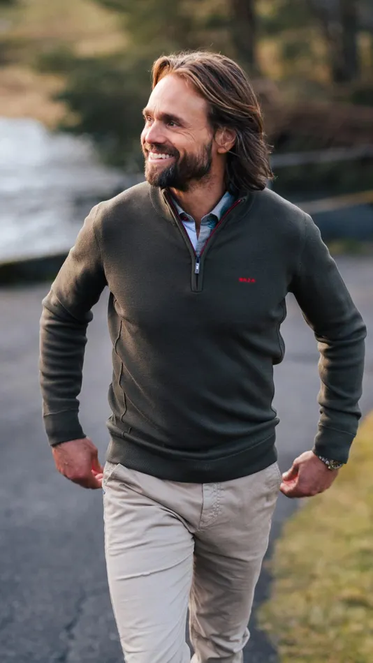 Men Knitwear NZA New Zealand Auckland Pullover With HalfZip In Dark Green 8211 Gravel Green Men Knitwear NZA New Zealand Auckland Pullover With HalfZip In Dark Green 8211 Gravel Green