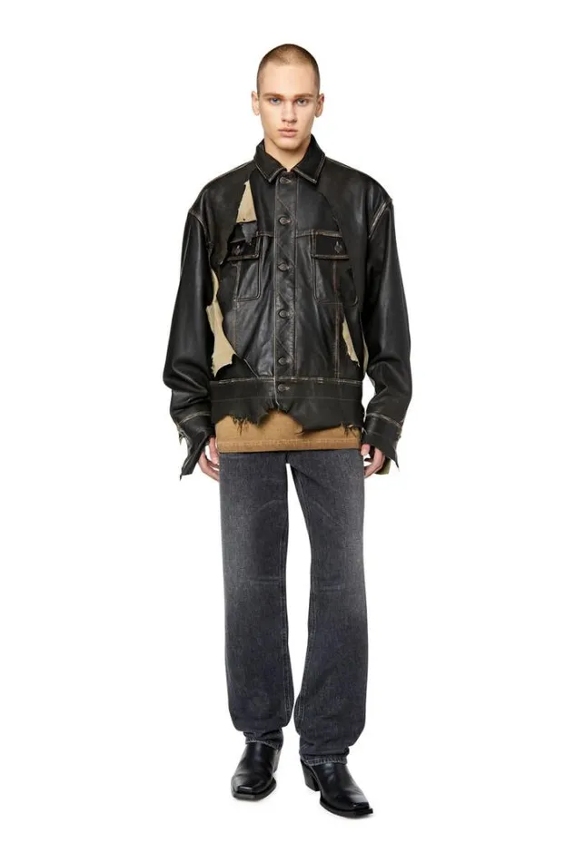 Men LTruckerWild Black Diesel Outerwear And Jackets