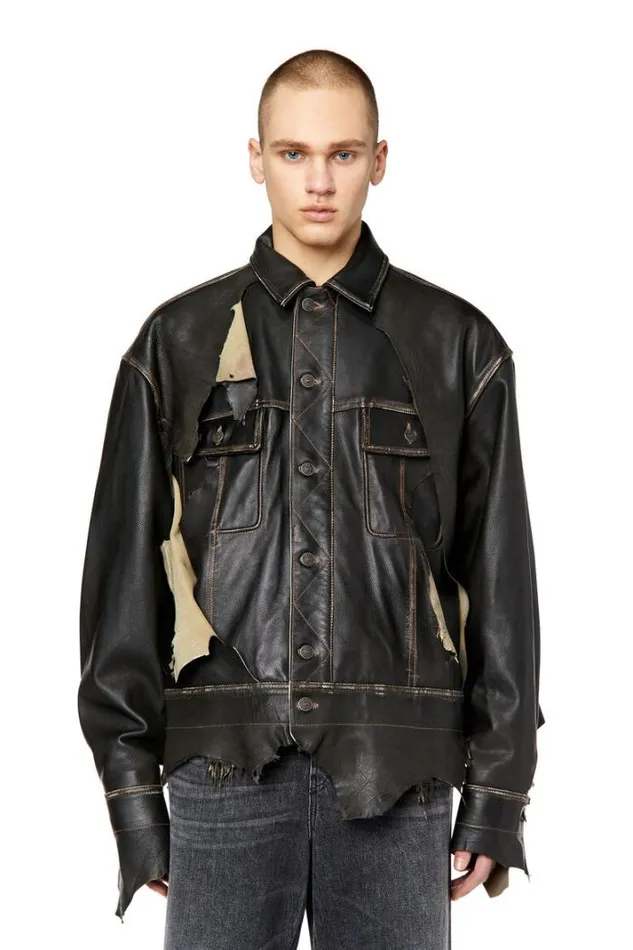 Men LTruckerWild Black Diesel Outerwear And Jackets Men LTruckerWild Black Diesel Outerwear And Jackets