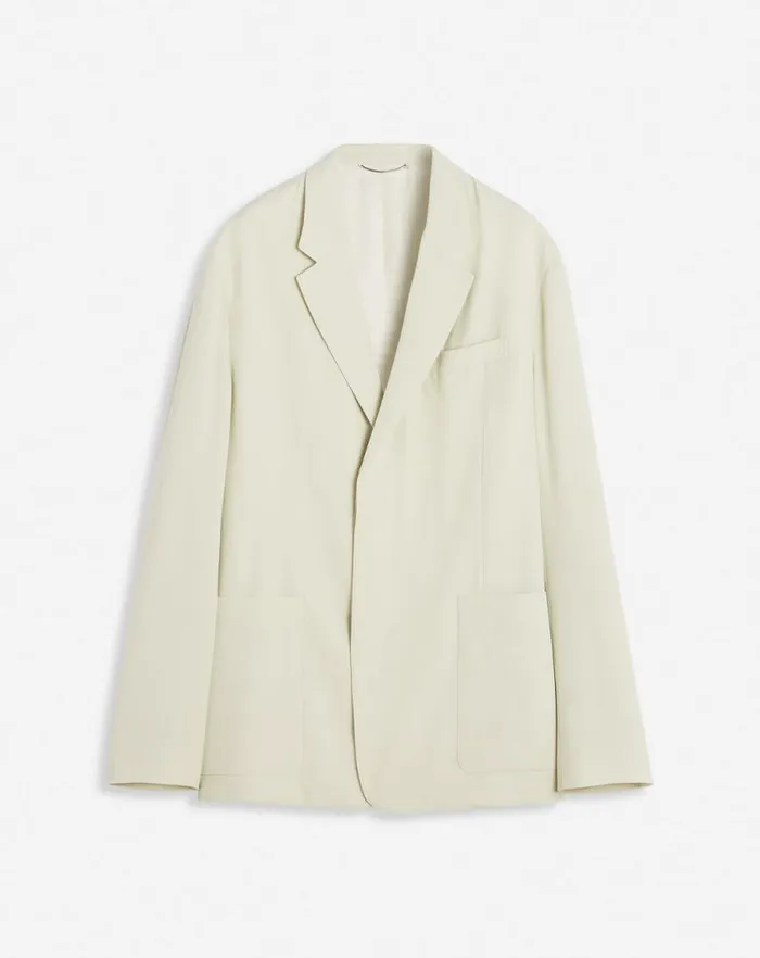 Men Lanvin Coats and Jackets Loosefitting Wool Blend Jacket Mastic