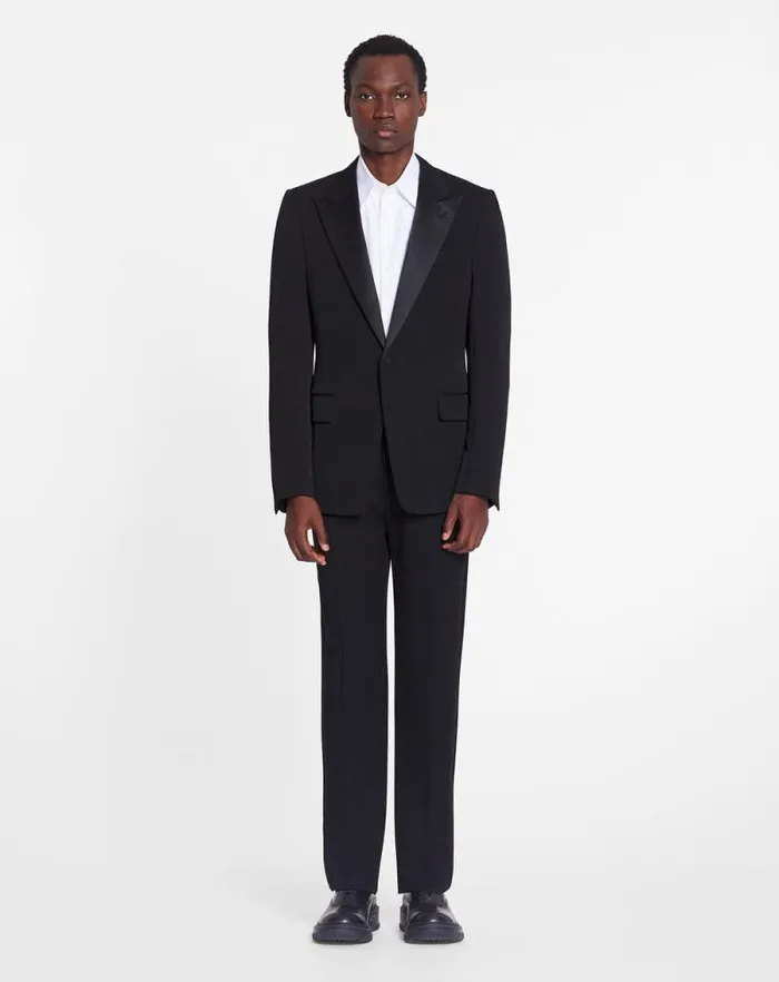 Men Lanvin Coats and Jackets Satin Collar Tuxedo Jacket Black Men Lanvin Coats and Jackets Satin Collar Tuxedo Jacket Black