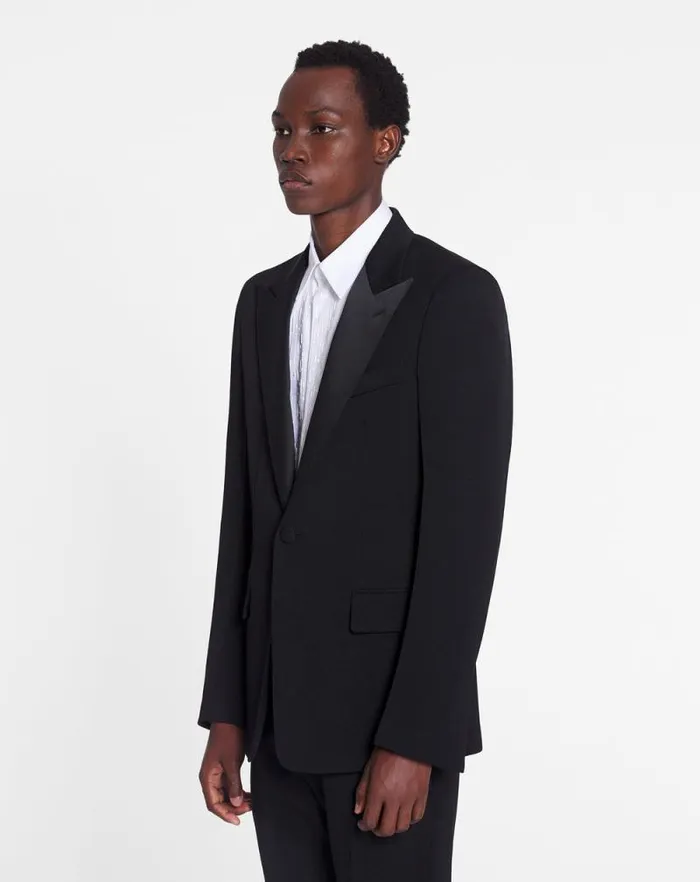 Men Lanvin Coats and Jackets Satin Collar Tuxedo Jacket Black Men Lanvin Coats and Jackets Satin Collar Tuxedo Jacket Black