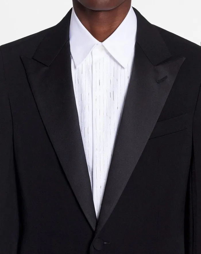 Men Lanvin Coats and Jackets Satin Collar Tuxedo Jacket Black Men Lanvin Coats and Jackets Satin Collar Tuxedo Jacket Black