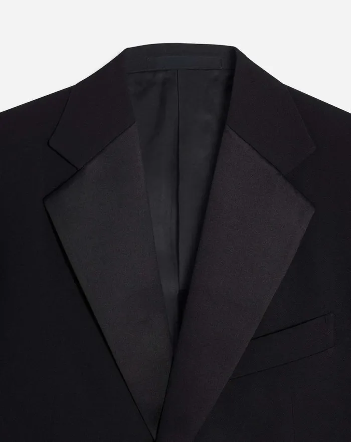 Men Lanvin Coats and Jackets Singlebreasted Flap Pockets Jacket With Satin Lapels Black