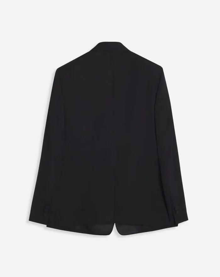Men Lanvin Coats and Jackets Singlebreasted Flap Pockets Jacket With Satin Lapels Black
