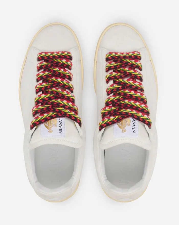 Men Lanvin Curb Lite Suede Curb Lite Sneakers White