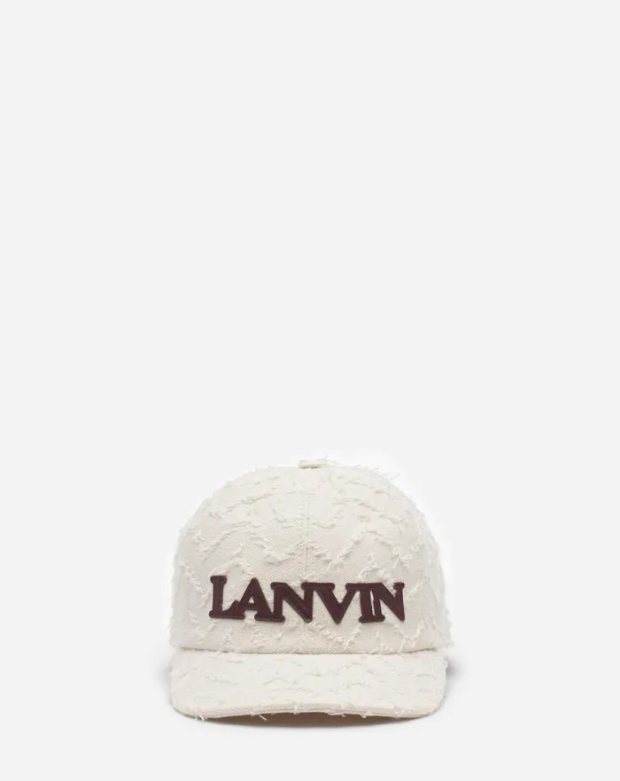 Men Lanvin Hats Herringbone Motif Lanvin Cap Light Beigeburgundy