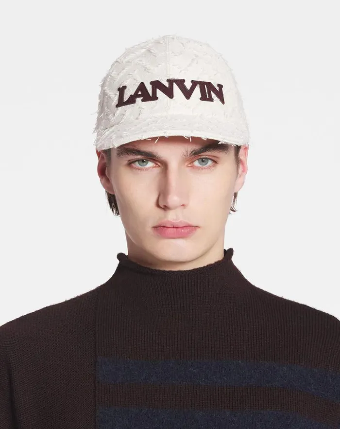 Men Lanvin Hats Herringbone Motif Lanvin Cap Light Beigeburgundy Men Lanvin Hats Herringbone Motif Lanvin Cap Light Beigeburgundy