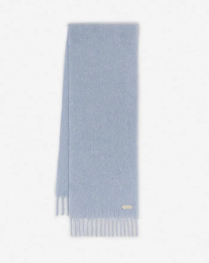 Men Lanvin Scarves Lanvin Fringed Scarf In Wool Newlanvin Blue